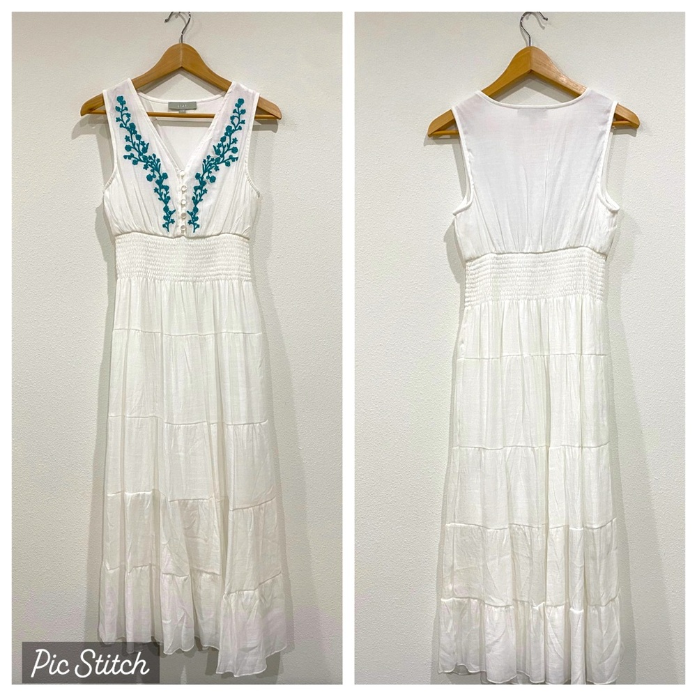 White sleeveless summer dress